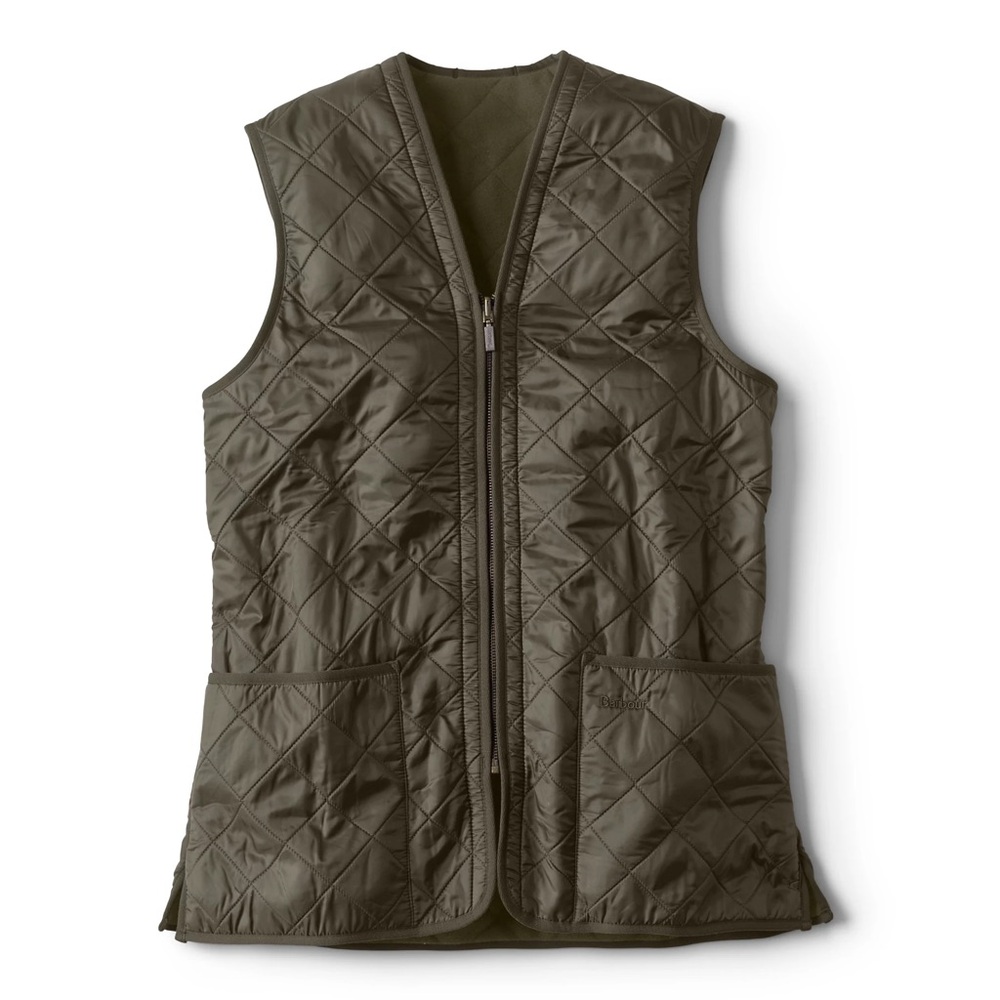 Barbour Dark Olive Polarquilt Zip-In Liner / Stand Alone Quilted Vest